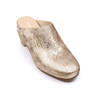 Shop Antelope Peni Mule Block Heel Shoe In Gold
