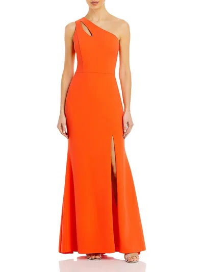 Shop Xscape Womens Side Slit Maxi Evening Dress In Orange
