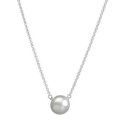 Shop Dogeared I Love Mom Pearl Necklace In Silver