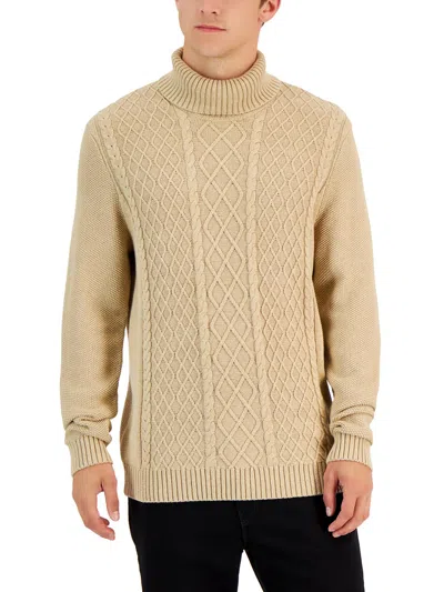 Shop Club Room Mens Cotton Knit Turtleneck Sweater In Multi
