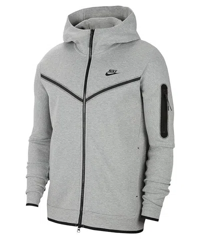 Shop Nike Sportswear Tech Fleece Cu4489-603 Men's Grey Heather Full-zip Hoodie Dtf439