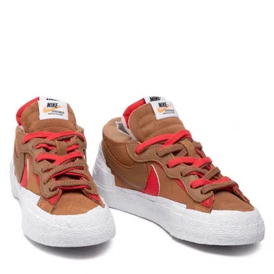 Shop Nike Blazer Low Dd1877-200 Men's Sacai British Tan & White Sneaker Shoes Cg425 In Brown