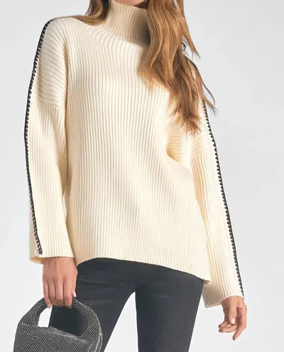 Shop Elan Mock Neck Turtleneck Sweater In Off White