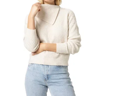 Shop Lilla P Easy Split Collar Sweater In Salt In White
