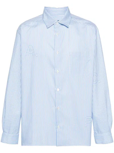 Shop Apc A.p.c. Chemise Malo Clothing In Blue