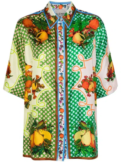 Shop Alemais Alémais Lemonis Silk Shirt Clothing In Multicolour