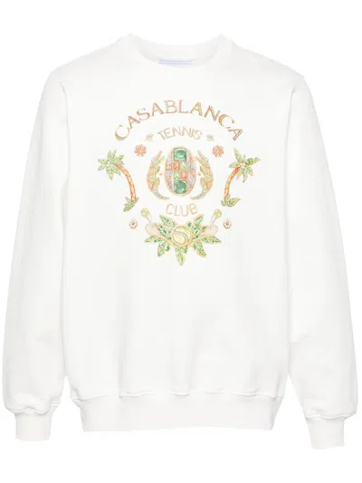 Shop Casablanca Joyaux D`afrique Tennis Club Sweatshirt In White