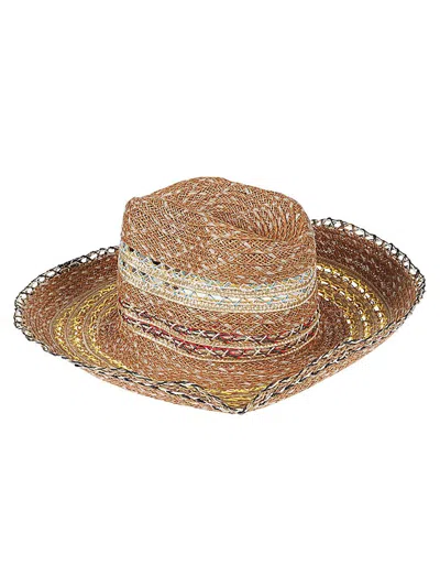 Shop Exquisite J Raffia Fedora Hat In Brown