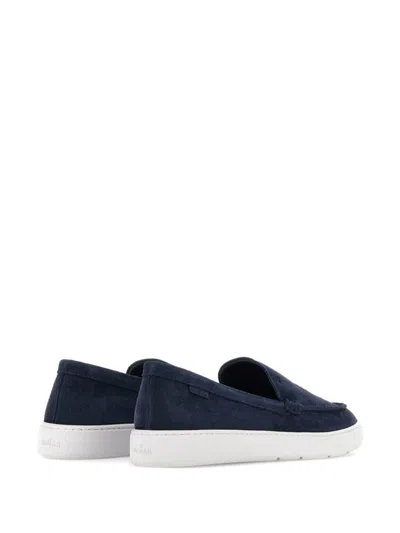 Shop Hogan Cool Suede Loafers In Blue