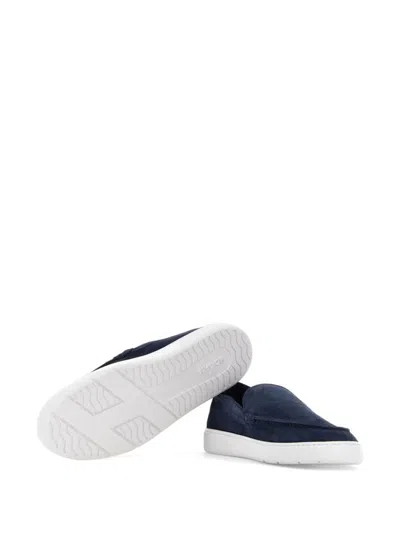 Shop Hogan Cool Suede Loafers In Blue
