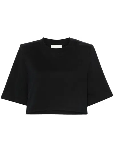 Shop Isabel Marant Zaely Cotton Cropped T-shirt In Black