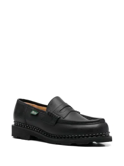 Paraboot Orsay Leather Moccassin Loafers In Black