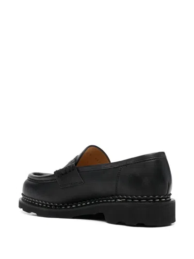 Paraboot Orsay Leather Moccassin Loafers In Black