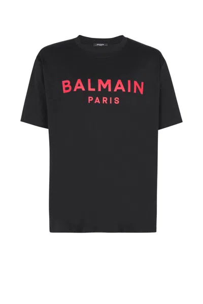 Shop Balmain T-shirts And Polos In Noir/rouge