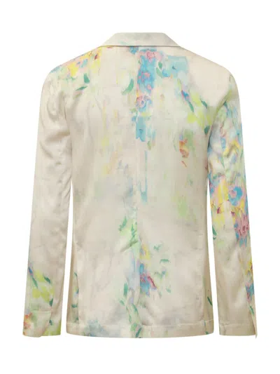 Shop Jucca Fluid Print Jacket In White