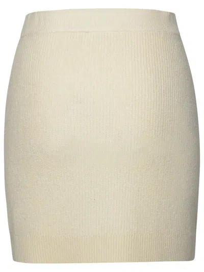 Shop Michael Kors Ivory Cashmere Blend Miniskirt In Avorio