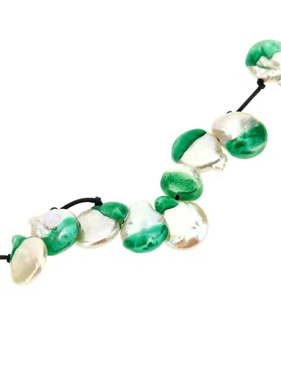 Shop Panconesi 'vacanza Pearl' Necklace In Green