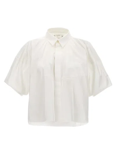 Shop Sacai Poplin Shirt In White