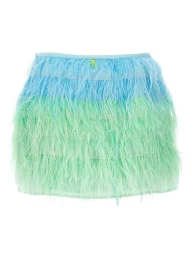 Shop Twinset 'myfo' Mini Skirt In Blue