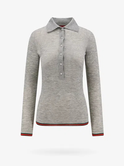 Shop Gucci Polo Shirt In Grey