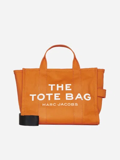 Shop Marc Jacobs The Medium Tote Canvas Bag In Tangerine