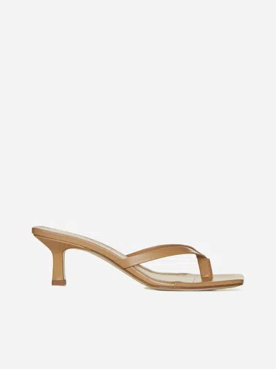 Shop Aeyde Wilma Nappa Leather Sandals In Hazelnut