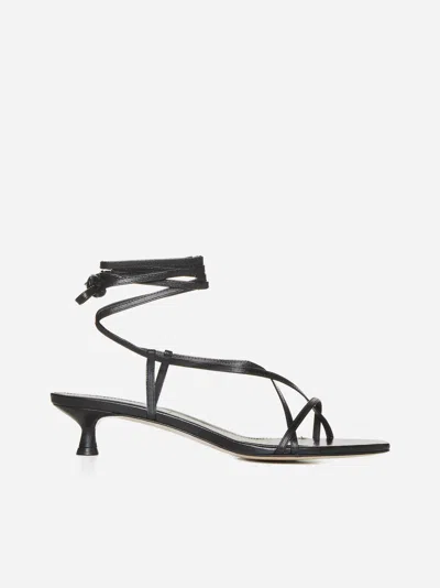 Shop Aeyde Paige Nappa Leather Sandals In Black
