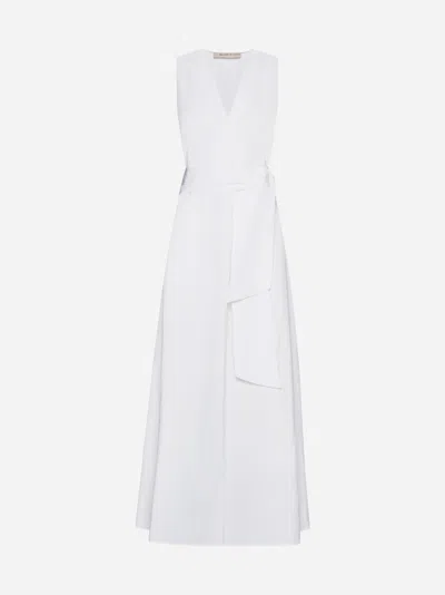 Shop Blanca Vita Aralia Linen-blend Long Dress In White