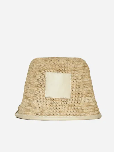 Shop Jacquemus Le Bob Soli Straw Hat In Ivory