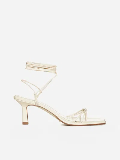 Shop Aeyde Roda Nappa Leather Sandals In Creamy