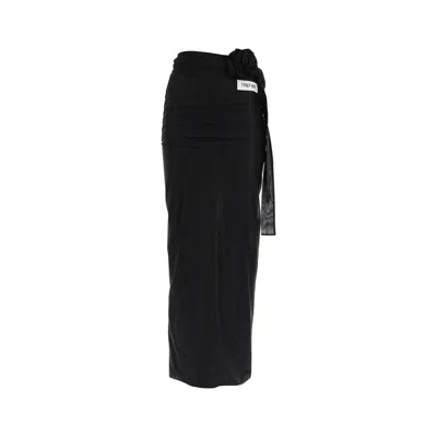 Dolce & Gabbana Black Draped Skirt With Belt In Black