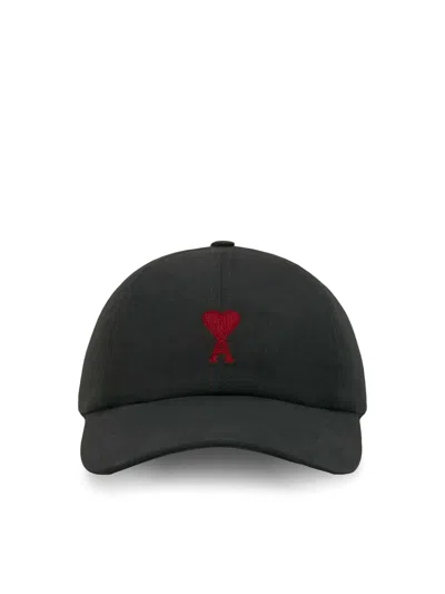 Shop Ami Alexandre Mattiussi Ami-de-coeur-motif Hat In Black