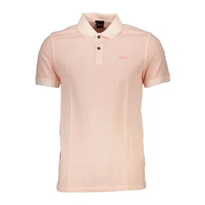 Shop Hugo Boss Pink Cotton Polo Shirt
