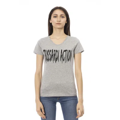 Shop Trussardi Action Gray Cotton Tops & T-shirt