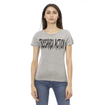 Shop Trussardi Action Gray Cotton Tops & T-shirt
