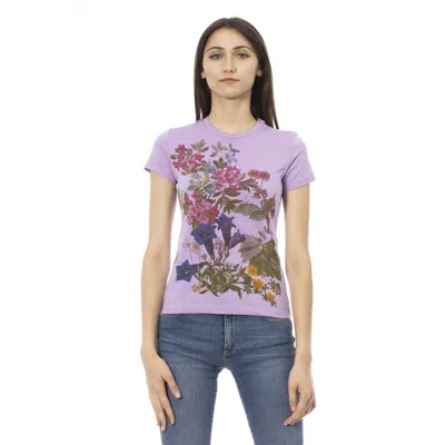 Shop Trussardi Action Purple Cotton Tops & T-shirt