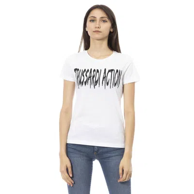 Shop Trussardi Action White Cotton Tops & T-shirt