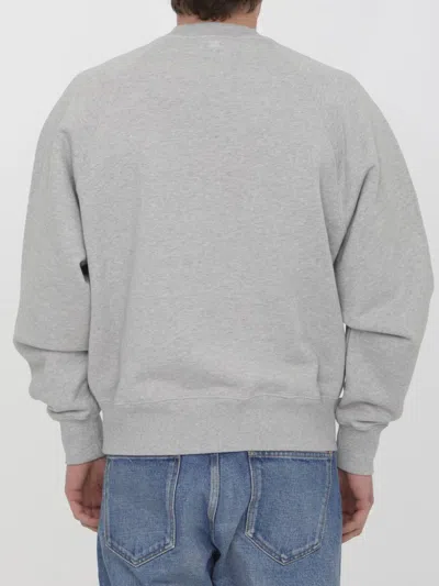 Shop Ami Alexandre Mattiussi Ami De Coeur Sweatshirt In Grey