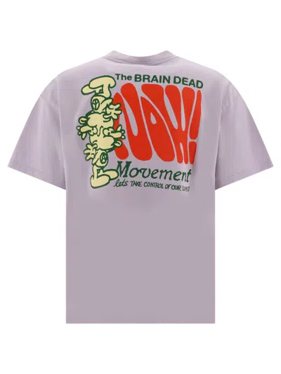 Shop Brain Dead "the Now Movement" T-shirt In Purple