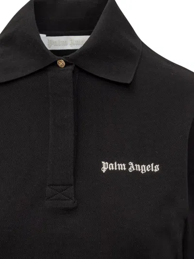 Shop Palm Angels Polo Shirt With Logo In Black