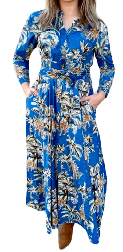 Shop Guadalupe Design Luciana Jungle Dress In Blue