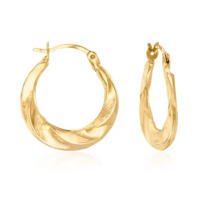 Ross-simons 14kt Yellow Gold Twisted Hoop Earrings In Yellow