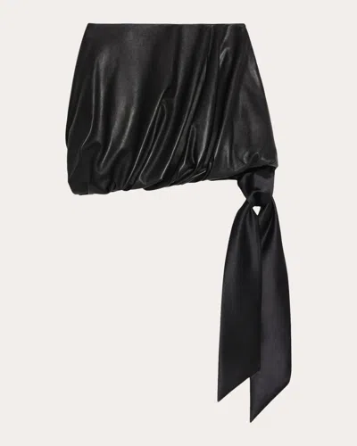 Shop Helmut Lang Women's Leather Bubble Mini Skirt In Black