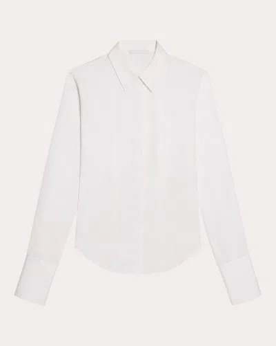 Shop Helmut Lang Women's Fitted Poplin Shirt In White