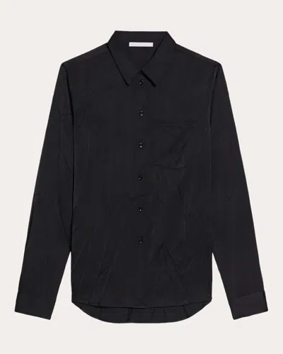 Shop Helmut Lang Women's Crushed Satin Shirt In Black