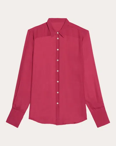 Shop Helmut Lang Women's Sheer Silk Shirt In Pink