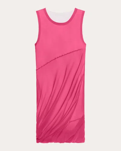 Shop Helmut Lang Women's Silk Bubble Mini Dress In Pink