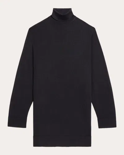Shop Helmut Lang Women's Wool-silk Turtleneck Dress In Black