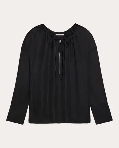 Shop Helmut Lang Women's Drawstring Shirt In Black