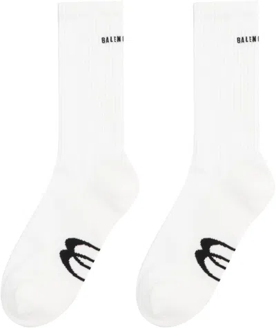 Shop Balenciaga Cotton Socks With Logo In White